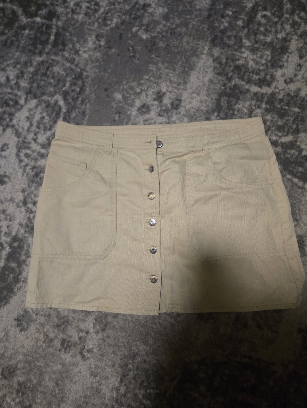Old Navy Beige Button-Front Mini Skirt